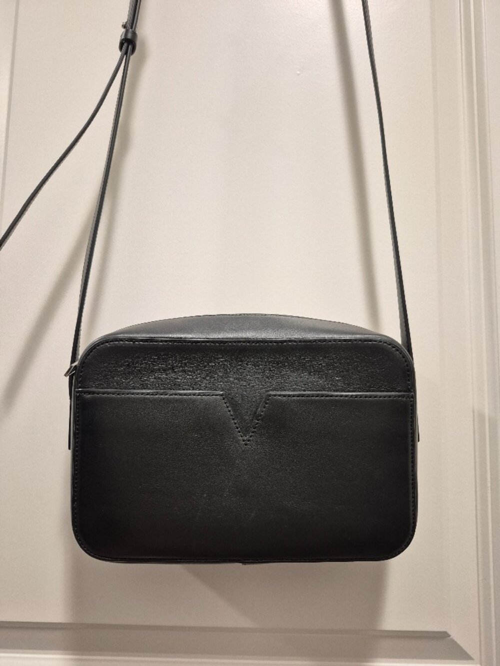 Vince Black Leather Crossbody / Camera Bag